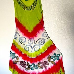 Women tie die dress